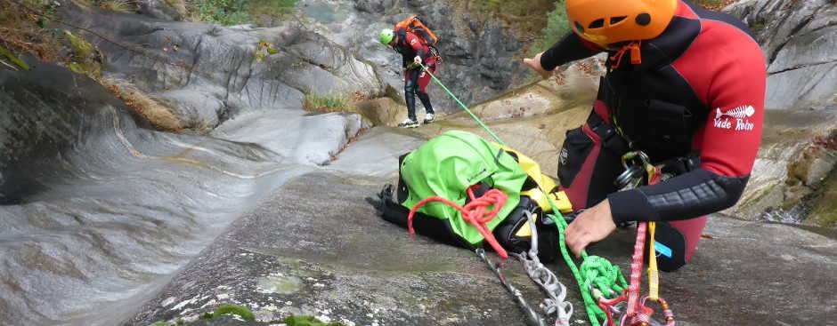 Canyoning Ausbildung in den Pyrenäen, Ainsa